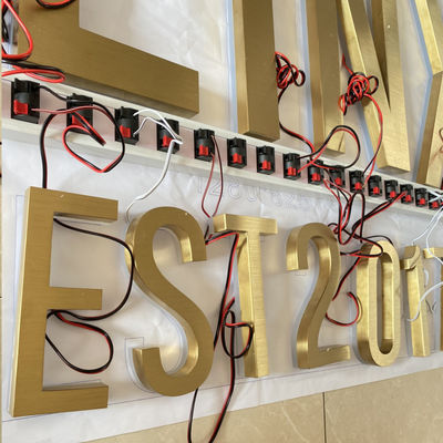 برس طلایی SS علامت لوگوی حروف کانال نورانی Highspan