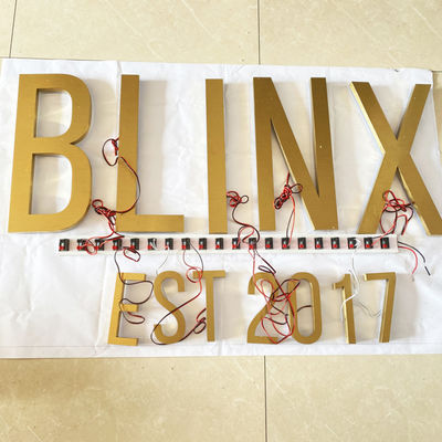 برس طلایی SS علامت لوگوی حروف کانال نورانی Highspan