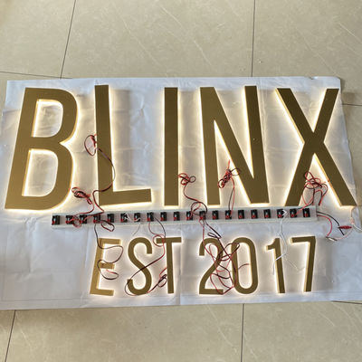 برس طلایی SS علامت لوگوی حروف کانال نورانی Highspan