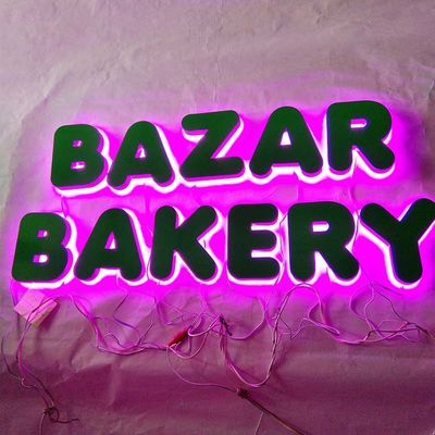 لوگوی علامت نامه با نور پس زمینه LED سه بعدی روشن برای تجارت