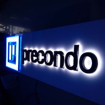 تابلوهای حروف با نور پس زمینه اکریلیک شفاف جلو مغازه 40 سانتی متر برای شرکت ها