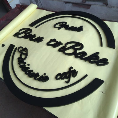 علامت نامه سه بعدی اکریلیک بدون روشنایی نشان تجاری لوگوی پایه دیواری