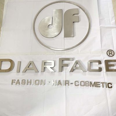 علامت شرکت حروف فلزی سه بعدی براش نقره ای فروشگاه آبکاری شده