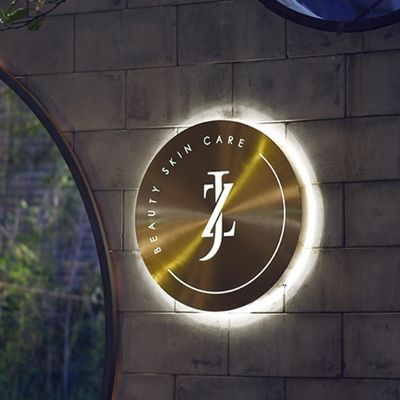 لوگوی سفارشی 3d Illuminated از جنس استنلس استیل گرد چراغ جعبه نور