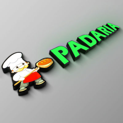 نشان‌واره حروف فلزی نورانی نمای فروشگاهی اکریلیک برجسته IP65