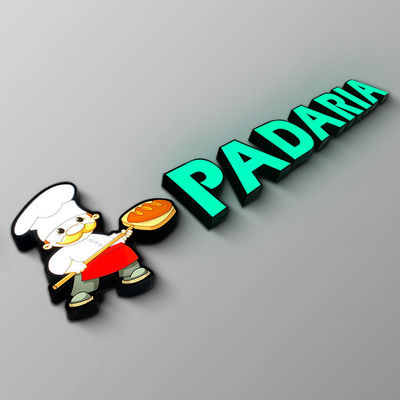 نشان‌واره حروف فلزی نورانی نمای فروشگاهی اکریلیک برجسته IP65