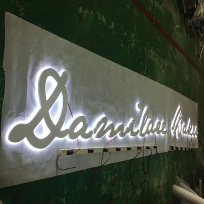تابلوی جلوی مغازه ضد آب Ip67 3D Letter Signboard Brushed Metal Ss304
