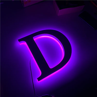 کانال 3D Letter Sign 12v Steel Metal Metal LED Bar Sign AC110V