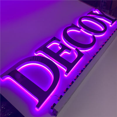 کانال 3D Letter Sign 12v Steel Metal Metal LED Bar Sign AC110V