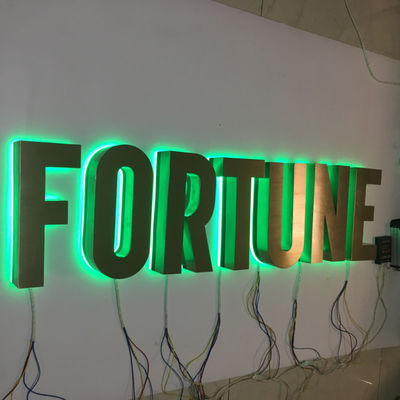 ساختمان RGB کانال حرف علامت فولاد ضد زنگ روشن