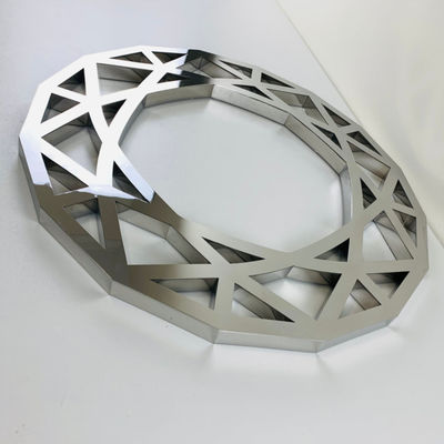 تابلوی سه بعدی آینه نقره ای ویترین فروشگاه سفارشی شده با نور پس زمینه چراغ جلو