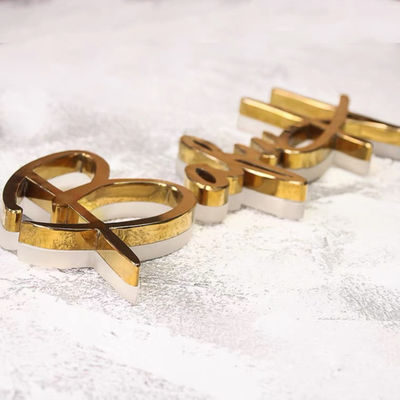 آینه طلایی علامت تجاری تابلوهای چراغ دار از جنس استنلس استیل